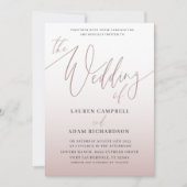 エレガントバラ金ゴールド書結婚のThe's Of 招待状 (正面)