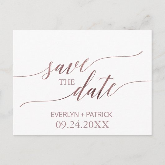 エレガントバラ金ゴールド書記日付の保存 案内ポストカード (正面)