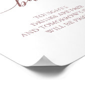 エレガントバラ金ゴールド書道オープンバー標識 ポスター (角)