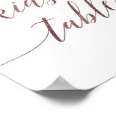 エレガントバラ金ゴールド書道キッズテーブル記号 ポスター (角)