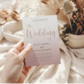 エレガントバラ金ゴールド書道スクリプ結婚トのInv 招待状