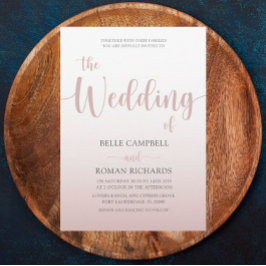 エレガントバラ金ゴールド書道スクリプ結婚ト 招待状