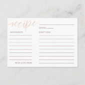 エレガントバラ金ゴールド書道ブライダルシャワー エンクロージャーカード (裏面)