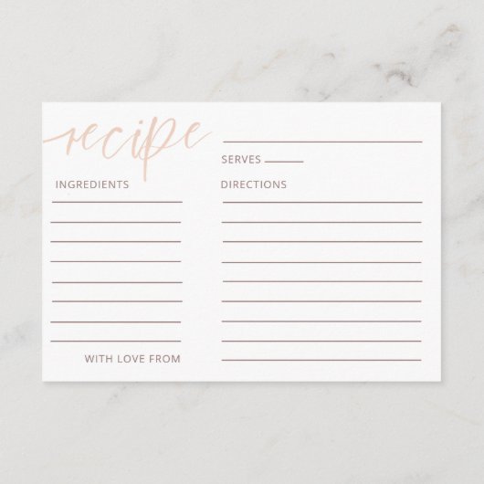 エレガントバラ金ゴールド書道ブライダルシャワー エンクロージャーカード (裏面)