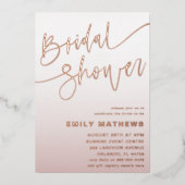 エレガントバラ金ゴールド書道ブライダルショール 箔招待状 (正面)