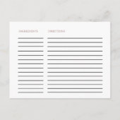 エレガントバラ金ゴールド書道ブライダルレシピカード ポストカード (裏面)