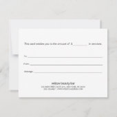 エレガントバラ金ゴールド書道贈与証 (裏面)