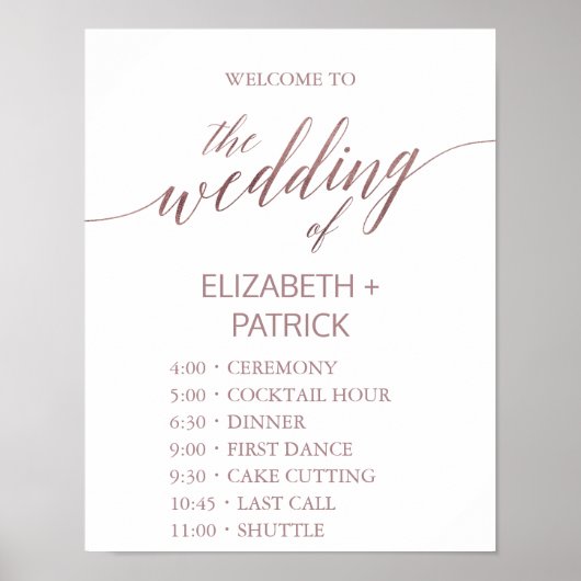 エレガントバラ金ゴールド書道順イベント ポスター (正面)