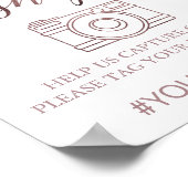 エレガントバラ金ゴールド書道Ohスナップ記号 ポスター (角)