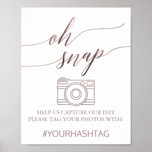 エレガントバラ金ゴールド書道Ohスナップ記号 ポスター (正面)