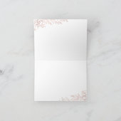 エレガントバラ金ゴールド植物写真感謝していユー サンキューカード (内部)