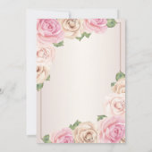 エレガントバラ金ゴールド水彩フローラブライダルシャワー 招待状 (裏面)