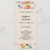 エレガントバラ金ゴールド水彩結婚式 プログラム (正面/裏面)