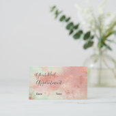 エレガントバラ金ゴールド水色化粧家 予約カード (スタンド正面)