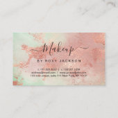 エレガントバラ金ゴールド水色化粧家 予約カード (裏面)