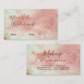 エレガントバラ金ゴールド水色化粧家 予約カード (正面/裏面)