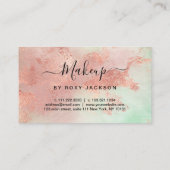 エレガントバラ金ゴールド水色化粧家 名刺 (裏面)