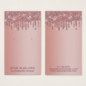 エレガントバラ金ゴールド滴下グリッターイヤリングディスプレイ (正面&裏面)