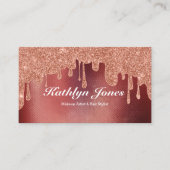 エレガントバラ金ゴールド滴下化粧ヘア美しい 名刺 (正面)