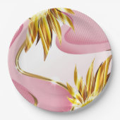 エレガントバラ金ゴールド炎 ペーパープレート (正面)