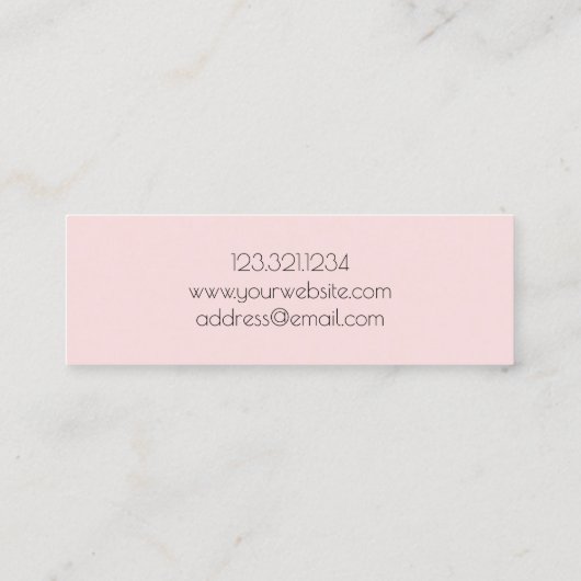 エレガントバラ金ゴールド爪、 ネイル研磨線パステルピンク スキニー名刺 (裏面)