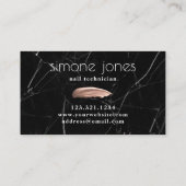 エレガントバラ金ゴールド爪、 ネイル磨き黒大理石 名刺 (裏面)