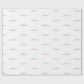 エレガントバラ金ゴールド白カスタムスクリプト名文字 ラッピングペーパー (フラット)