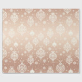 エレガントバラ金ゴールド白クリスマスオーナメント ラッピングペーパー (フラット)