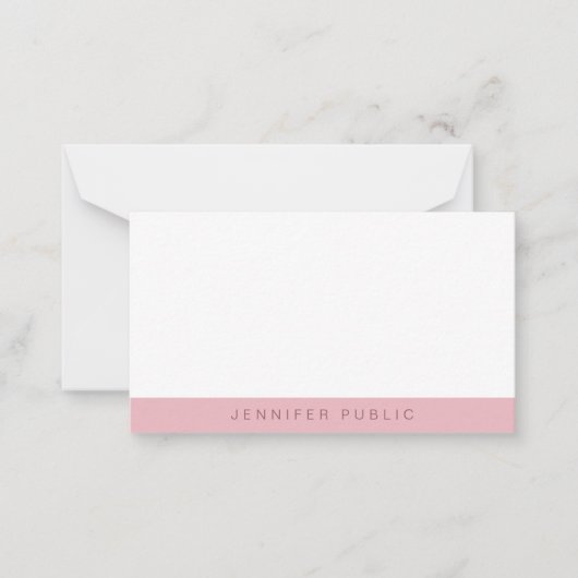 エレガントバラ金ゴールド白シンプルテンプレート ノートカード (正面)