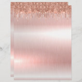 エレガントバラ金ゴールド空白のひな形8.5インチx 11インチ (正面/裏面)