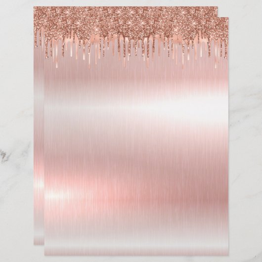 エレガントバラ金ゴールド空白のひな形8.5インチx 11インチ (正面/裏面)