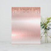 エレガントバラ金ゴールド空白のひな形8.5インチx 11インチ (スタンド正面)