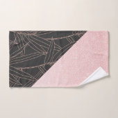 エレガントバラ金ゴールド竹葉ピンクデザイン バスタオルセット (ハンドタオル)