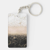 エレガントバラ金ゴールド紙吹雪デザイン キーホルダー (裏面)