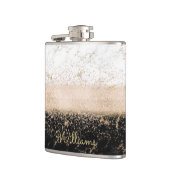 エレガントバラ金ゴールド紙吹雪デザイン フラスク (左)