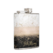 エレガントバラ金ゴールド紙吹雪デザイン フラスク (右)