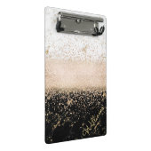 エレガントバラ金ゴールド紙吹雪デザイン ミニクリップボード (アングル)