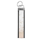 エレガントバラ金ゴールド紙吹雪デザイン リストバンドキーホルダー (鍵トップ)