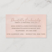 エレガントバラ金ゴールド紙吹雪プロフェッショナル 名刺 (裏面)