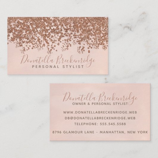 エレガントバラ金ゴールド紙吹雪プロフェッショナル 名刺 (正面/裏面)