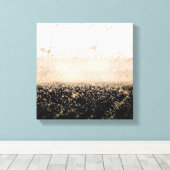 エレガントバラ金ゴールド紙吹雪大理石デザイン キャンバスプリント (インサイチュ (ウッドフロア))