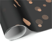 エレガントバラ金ゴールド紙吹雪水玉模様パターン ラッピングペーパー (ロールコーナー)