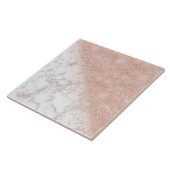 エレガントバラ金ゴールド紙吹雪白大理石画像 タイル (側面)