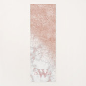 エレガントバラ金ゴールド紙吹雪白大理石画像 ヨガマット (正面)