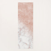 エレガントバラ金ゴールド紙吹雪白大理石画像 ヨガマット (裏面)