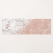 エレガントバラ金ゴールド紙吹雪白大理石画像 ヨガマット (正面(横))