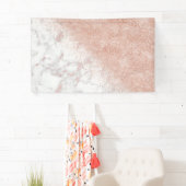 エレガントバラ金ゴールド紙吹雪白大理石画像 横断幕 (インサイチュ)