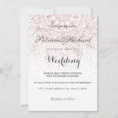 エレガントバラ金ゴールド紙吹雪結婚の 招待状 (正面)