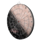 エレガントバラ金ゴールド紙吹雪黒大理石画像 ダーツボード (正面右)