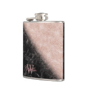 エレガントバラ金ゴールド紙吹雪黒大理石画像 フラスク (左)